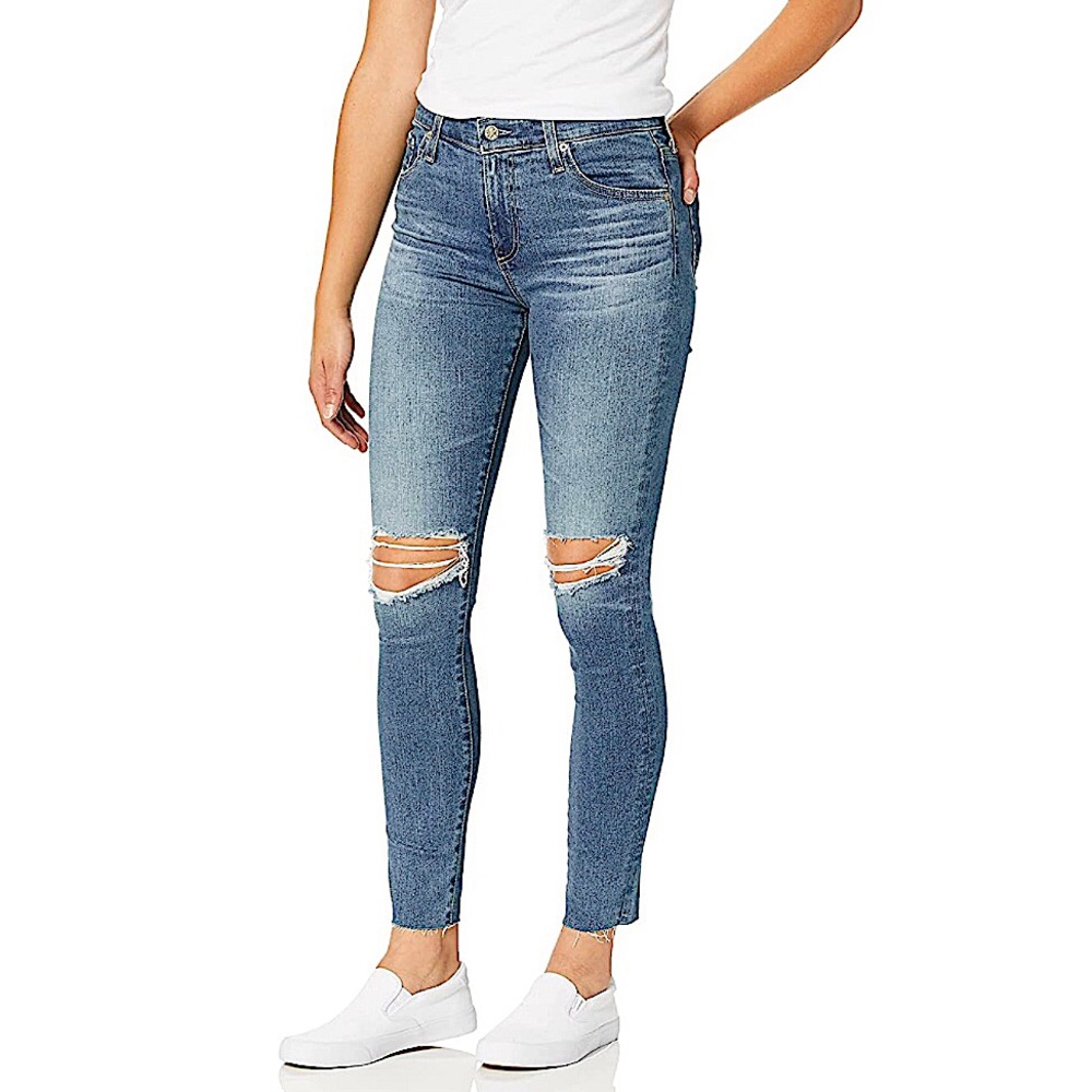 AG Adriano Goldschmied The Farrah Skinny Ankle High Rise Distressed Jean Size 27